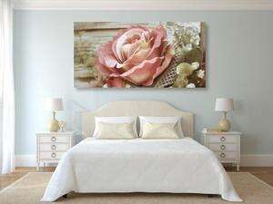 Obraz elegantná vintage ruža - 100x50
