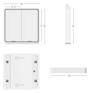 Immax NEO 07507C - SADA 3x Vypínač 2-tlačidlový SMART 3xCR2430 Zigbee 3.0 Tuya