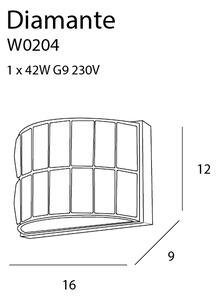 MAXLIGHT W0204 - Nástenné svietidlo DIAMANTE 1xG9/42W/230V chróm
