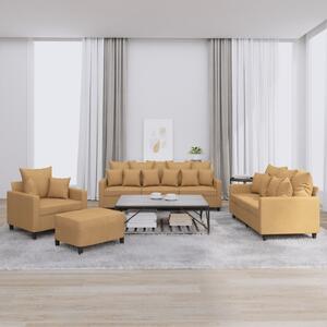 Maison Exclusive – 4-dielna sedacia súprava s vankúšmi, hnedý zamat