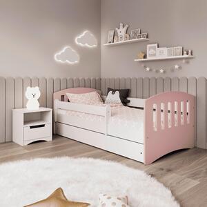 POSTEĽ PRE DETI A MLÁDEŽ 80/140 cm, biela, pink MID.YOU - Detské izby, Online Only