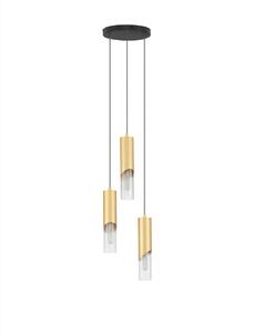 Závesné svietidlo Modesto zlaté a čierne 25 x 150 cm – Zlatá