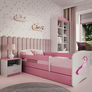 POSTEĽ PRE DETI A MLÁDEŽ 80/160 cm, biela, pink MID.YOU - Detské izby, Online Only