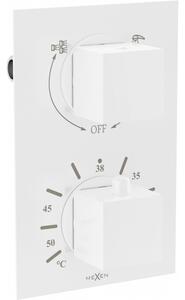 Mexen Cube termostatická vaňovo-sprchová batéria s 2 vývodmi, biela - 77502-20