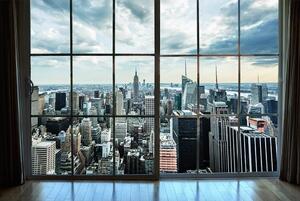 Vliesové fototapety, rozmer 375 cm x 250 cm, výhľad z okna na Manhattan, DIMEX MS-5-0009