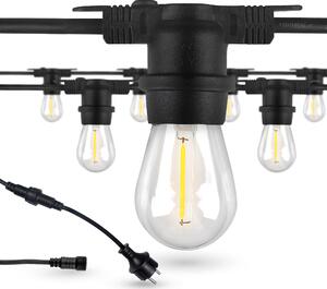 LED záhradný veniec 10m 10xE27 ST14 max 700W IP44 čierny