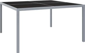 Maison Exclusive – Záhradný stôl 130 x 130 x 72 cm, šedá oceľ a sklo
