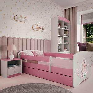 POSTEĽ PRE DETI A MLÁDEŽ 80/160 cm, biela, pink MID.YOU - Detské izby, Online Only