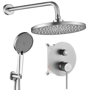 Rea Lungo Stripe, podomietková sprchová súprava + BOX, brúsená oceľ, REA-P9493