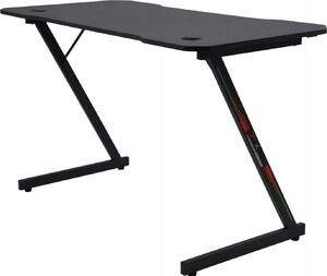 Herný stôl, počítačový stôl pre hráčov, ergonomická doska stola 120 cm, držiak na nápoje a slúchadlá, priechody na káble, stabilná konštrukcia v tvare Z, moderný dizajn