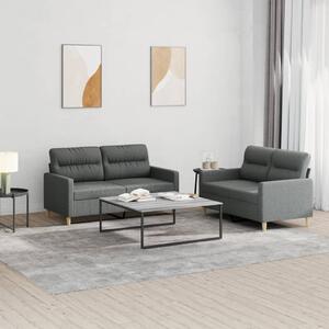 Maison Exclusive – 2-dielna sedacia súprava s vankúšmi, tmavosivá látka