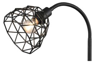 Čierna stojacia lampa s kovovým tienidlom (výška 180 cm) Haval – Trio
