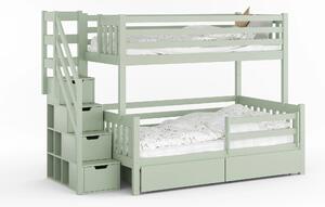 Poschodová posteľ so schodíkmi Torro 90/120x180 Šalvia