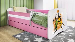 POSTEĽ PRE DETI A MLÁDEŽ 80/160 cm, biela, pink MID.YOU - Detské izby, Online Only