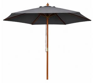 Linder Exclusiv Záhradný slnečník s drevenou konštrukciou 250 cm Tmavo sivý