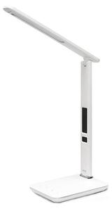 Immax 08934L - LED Stolná lampa s displejom KINGFISHER LED/9W/230V biela