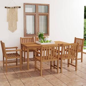 Maison Exclusive - 7-dielna záhradná jedálenská súprava 160x80 cm masívne teakové drevo