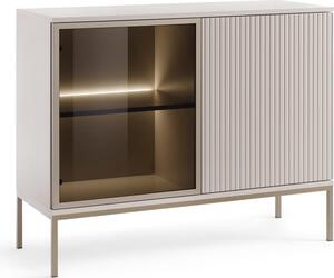 Laval K104 LED - trojdverová komoda s osvetlením, kašmír, šírka 104 cm, výška 83 cm, hĺbka 39 cm