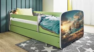 POSTEĽ PRE DETI A MLÁDEŽ 80/160 cm, zelená, biela MID.YOU - Detské izby, Online Only