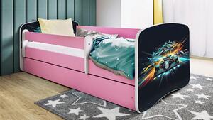 POSTEĽ PRE DETI A MLÁDEŽ 80/160 cm, biela, pink MID.YOU - Detské izby, Online Only