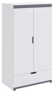 DETSKÁ ŠATNÍKOVÁ SKRIŇA, sivá, biela, 100/182/57 cm MID.YOU - Detské izby, Online Only