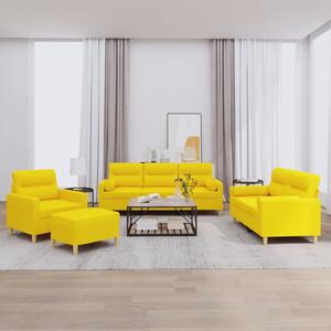 Maison Exclusive – 4-dielna sedacia súprava s vankúšmi, svetložltá látka