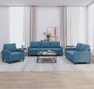 Maison Exclusive – 3-dielna sedacia súprava s vankúšmi, modrý zamat