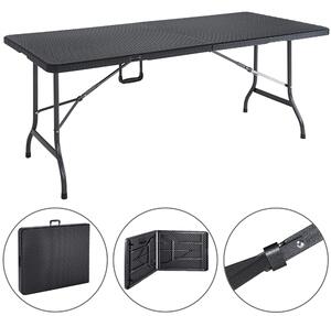Ratanový stôl 180x75x73cm - čierny
