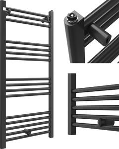 Granitan | Kúpeľňový radiátor PUERTO - 50/110 cm - čierny - moderný dizajn - ohrievač uterákov