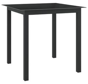 Maison Exclusive – Záhradný stôl, čierny, 80 x 80 x 74 cm, hliník a sklo