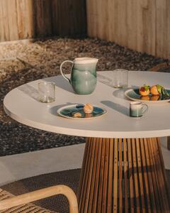 MUZZA Záhradný jedálenský stôl faluca Ø 120 cm sivý/prírodný