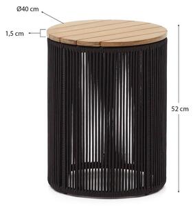 MUZZA Záhradný odkladací stolík dara Ø 40 cm čierny