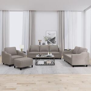 Maison Exclusive – 4-dielna sedacia súprava s vankúšmi, látka v odtieni taupe