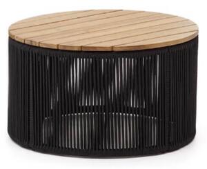 MUZZA Záhradný odkladací stolík dara Ø 60 cm čierny