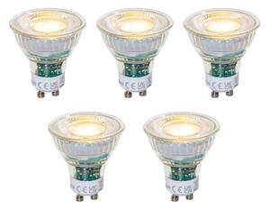 Sada 5 stmievateľných LED žiaroviek GU10 50 mm číra 2,5 W 450 lm 2700 K