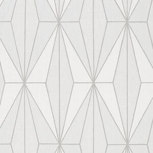 Vliesové tapety na stenu IMPOL Giulia 6781-40, Art-Deco vzor krémový so striebornými kontúrami, rozmer 10,05 m x 0,53 m, NOVAMUR 82179