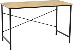 Písací stôl Borga - 120 × 60 cm Imitácia dub, čierna konštrukcia