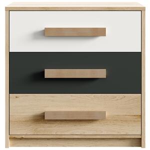 Nabbi Zásuvková komoda Aurin CH-850-3DR - pieskový artisan / biela / antracit