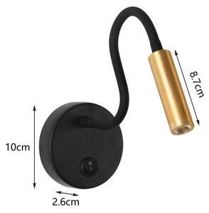 Brilagi - LED Flexibilná nástenná lampa MAYA LED/3W/230V 4000K čierna/zlatá