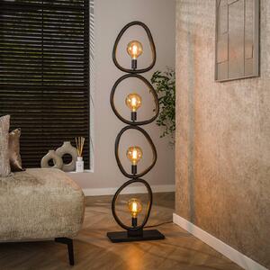 Stojacia lampa Pebble, čierne, 4-pl., výška 165 cm, E27, Čierna, Obývacia izba / jedáleň, kov, Moderný