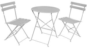 Balkónová zostava Orion, stôl + 2 stoličky, sivá