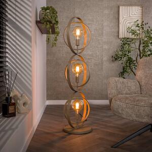 Stojacia lampa Turn Around, béžová, 3-pl., výška 124 cm, E27, Krémová / jantárovo žltá, Obývacia izba / jedáleň, kov, Moderný, Stojaca lampa