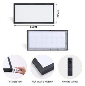 Brilagi - LED stmievateľné svietidlo FRAME SMART LED/30W/230V čierne IP44 + diaľkové ovládanie