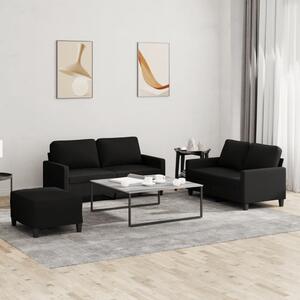 Maison Exclusive – 3-dielna sedacia súprava s vankúšmi, čierna látka