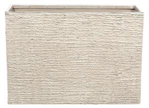 Kvetináč béžový kamenný 34 x 80 x 56 cm izbový vonkajší obdĺžnikový moderný črepník