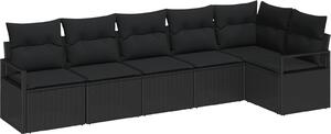 Maison Exclusive – Sedacia súprava, 6 kusov, čierna [syntetický materiál]: Polyratan