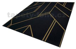 3D panel 0068, cena za kus, rozmer 50 cm x 50 cm, GLAMOUR 2 čierny so zlatými kontúrami, IMPOL TRADE