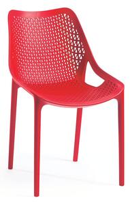 Červená plastová záhradná stolička Bilros – Rojaplast