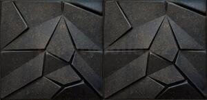 3D panel 0071, cena za kus, rozmer 50 cm x 50 cm, MERKUR beton čierno-zlatý, IMPOL TRADE