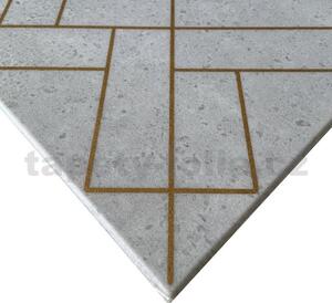 3D panel 0067 rozmer 50 cm x 50 cm, beton GLAMOUR 1 so zlatými kontúrami, IMPOL TRADE